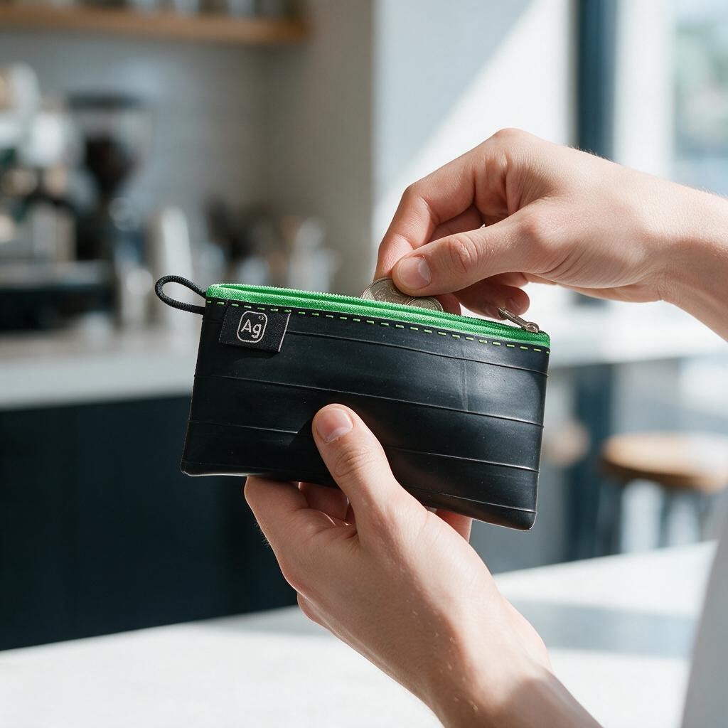 Small Zipper Pouch w/Liner- Bike Tube
