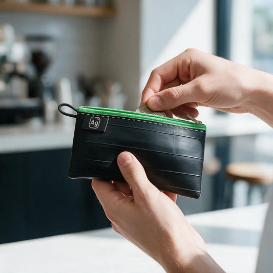 Small Zipper Pouch w/Liner- Bike Tube