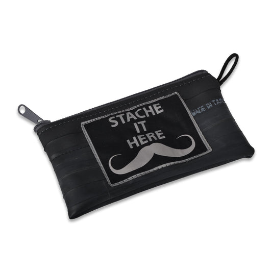 Catch Phrase Zipper Pouches - Bike Tube - Stache It Here